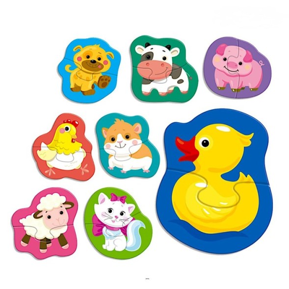 Пазлы контурные «Домашние животные. Половинки»