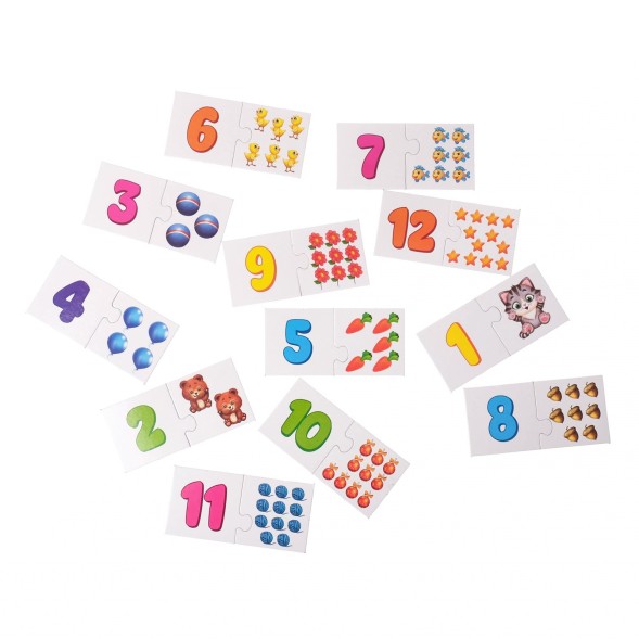 Пазлы парные «Счёт», 12 пазлов, 24 детали