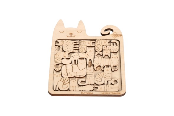 Головоломка «Котики», дерево