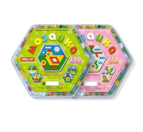 Мозаика шестигранная, диаметр 13 мм, 250 шт
