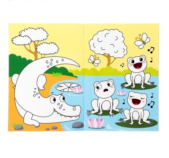 Раскраска многоразовая &quot;Рисуй-стирай. Мир животных&quot;, 12 стр