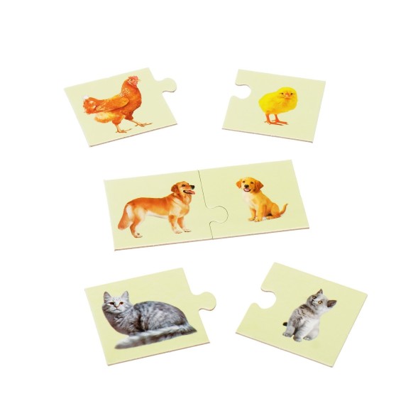 Пазлы парные «Мамы и малыши», 12 пазлов, 24 детали