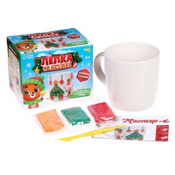 Декор кружки полимерной глиной «Новый год! Ёлочка»