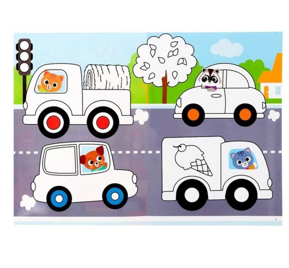 Раскраска многоразовая "Рисуй-стирай. Машины", 12 стр