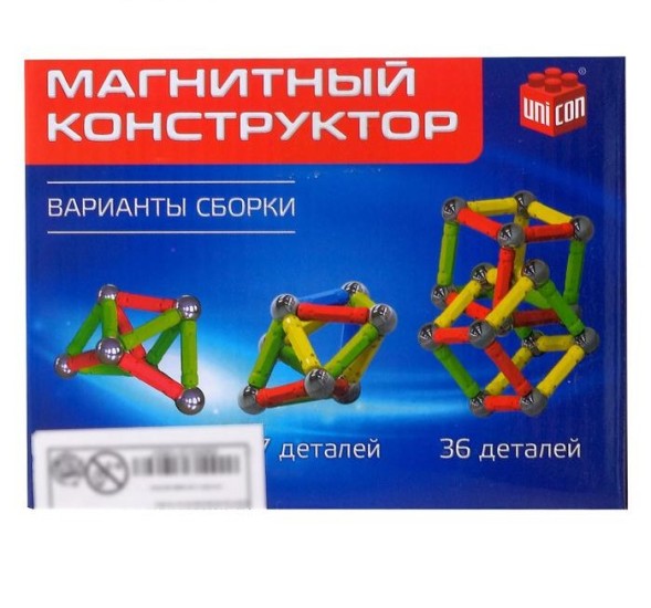 Магнитный конструктор, 36 деталей