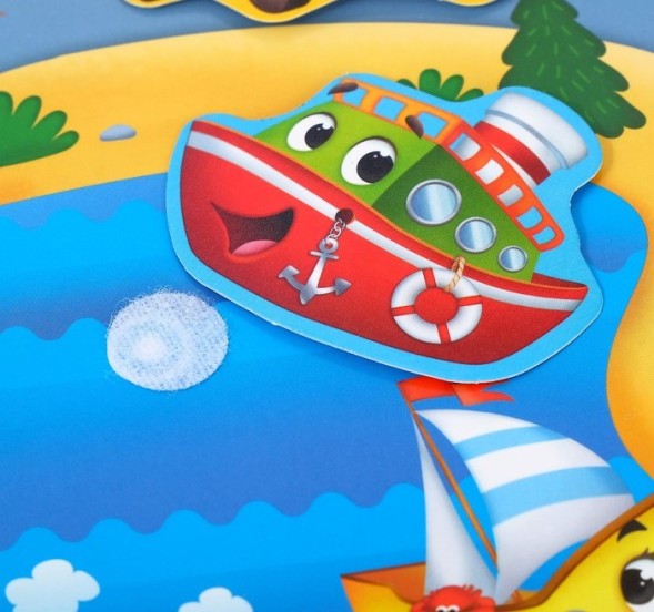 Книжка с липучками «Ехали машины» 12 стр.