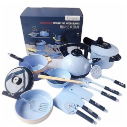 Игрушечный набор посуды, синий, 17 предметов