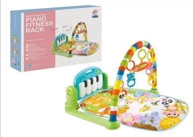 Развивающий коврик с игровым комплексом и пианино, голубой