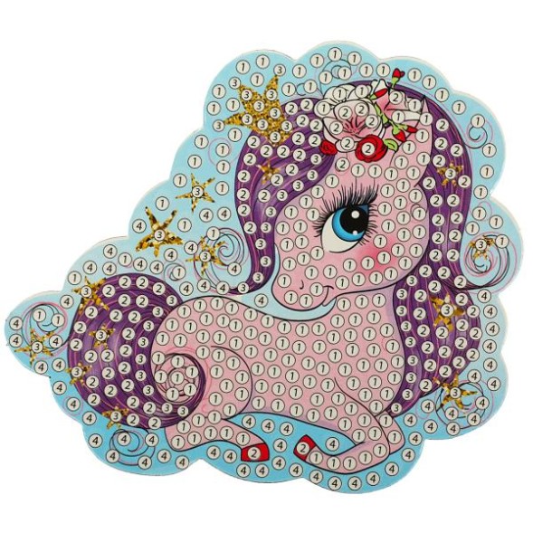 Алмазная мозаика-магнит милая лошадка, Мульти Арт