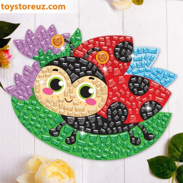 Мозаика стикерная форменная "Божья коровка на листочке"