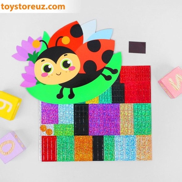 Мозаика стикерная форменная "Божья коровка на листочке"