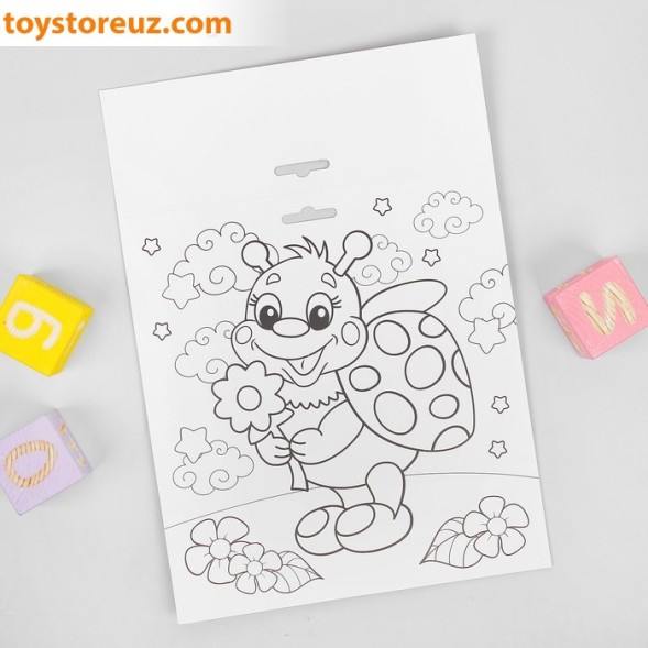 Мозаика стикерная форменная "Божья коровка на листочке"