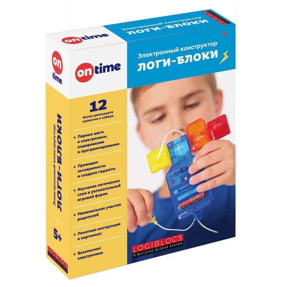 Электронный конструктор ON TIME для детей Логи-блоки 12 проектов