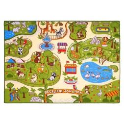 Детский коврик войлочный «Весёлый зоопарк», 2 х 1,5 метра