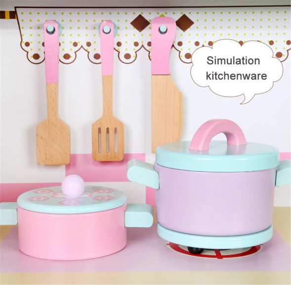 Детская деревянная кухня 101*101 см с аксессуарами