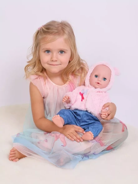 Пупс интерактивный "Позаботься обо мне" в шубке, пьет, писает, озвуч, 43 см, Mary Poppins