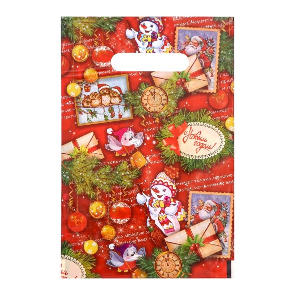 Пакет &quot;Новогоднее письмо&quot;, полиэтиленовый с вырубной ручкой, 20х30 см