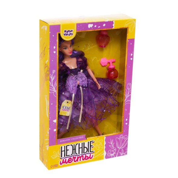 Кукла-модель «Нежные мечты» с аксессуарами, фиолетовые волосы