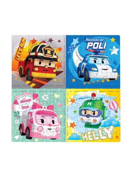 Набор пазлов 4 в 1 «Робокар Поли. Рядом с друзьями», 9-16-25-36 элементов