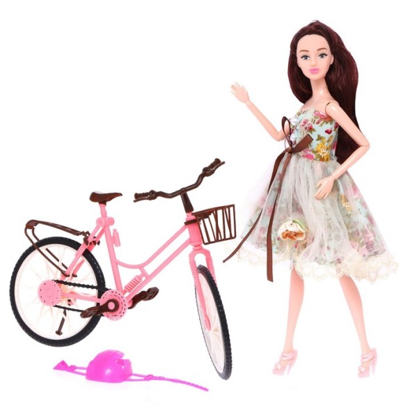 Кукла-модель «Нежные мечты» с велосипедом