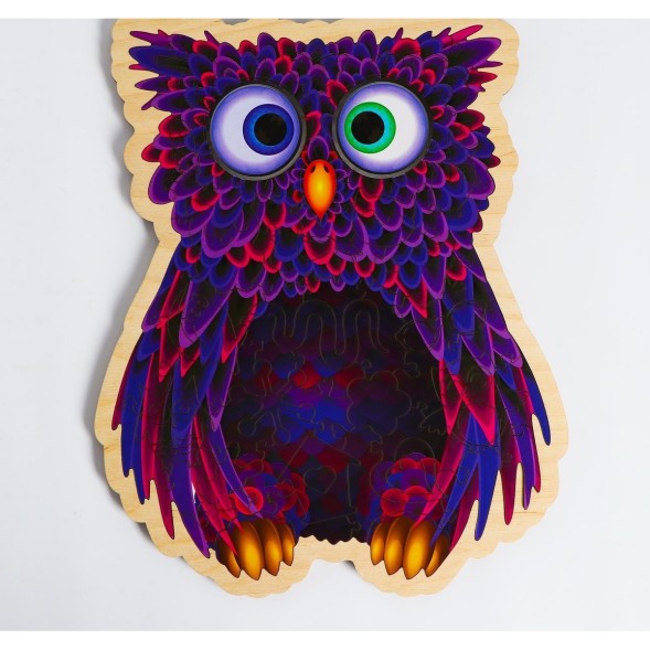 Деревянный пазл в рамке «Сова», 31×25 см