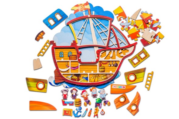 Пазл деревянный "Пиратский корабль"