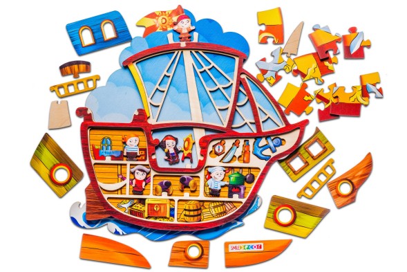 Пазл деревянный "Пиратский корабль"