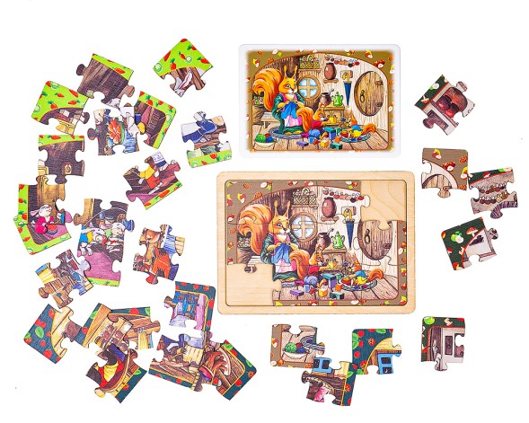 Набор деревянных пазлов "Лесные сказки"