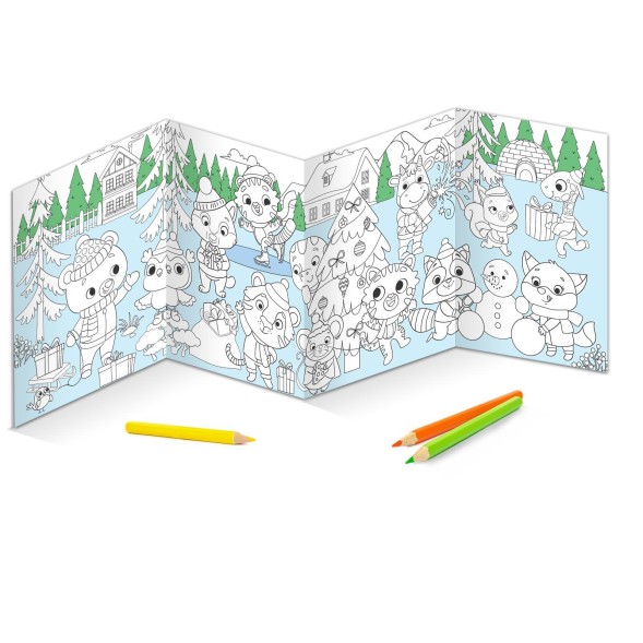 Длинная раскраска «Дружный Новый год»