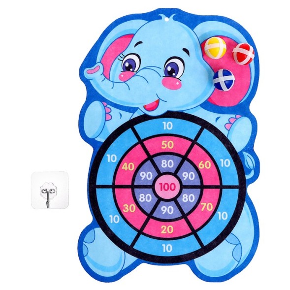 Дартс «Слоник 2», 3 шарика на липучках, крючок