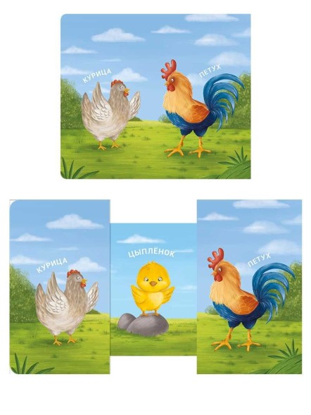 Книжки-задвижки. Мама, папа, малыш. Домашние животные. Робинс