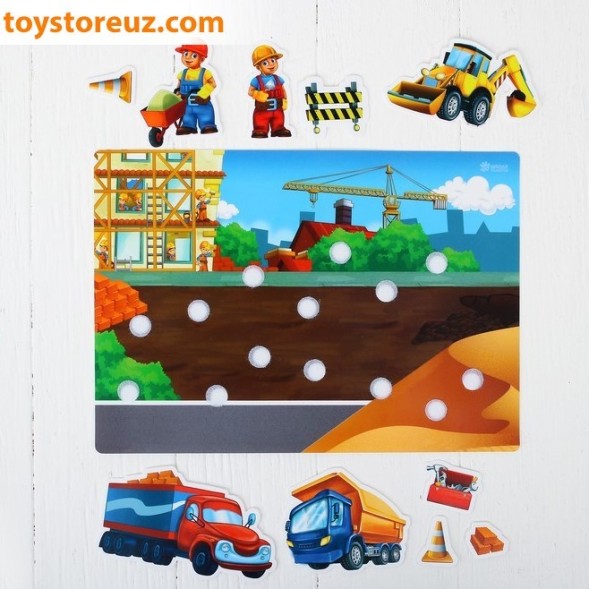 Игра на липучках, конструктор "На стройке"