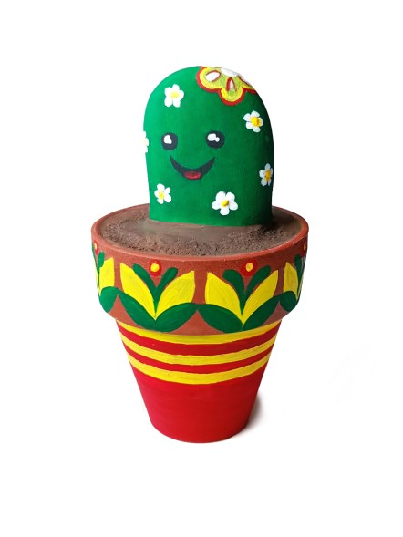 Роспись по камням «Кактус в горшочке» (камень, горшок), Десятое королевство