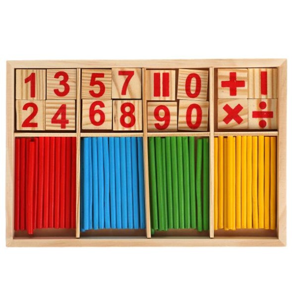 Игрушка деревянная счетный набор СИНИЙ ТРАКТОР. Буратино