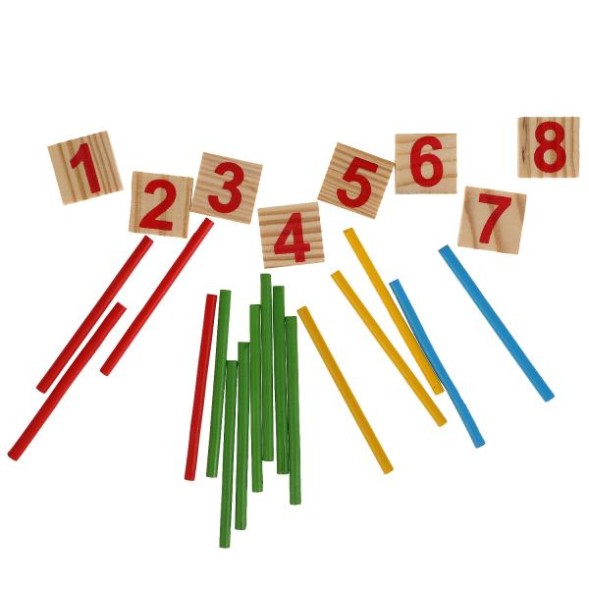 Игрушка деревянная счетный набор СИНИЙ ТРАКТОР. Буратино