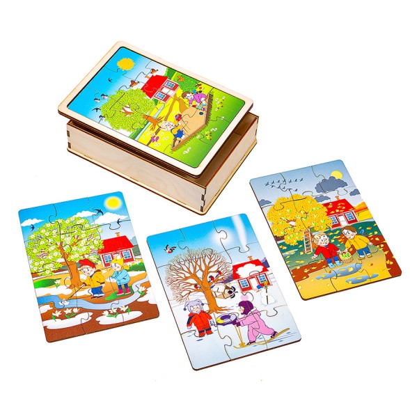 Набор деревянных пазлов "Времена года"