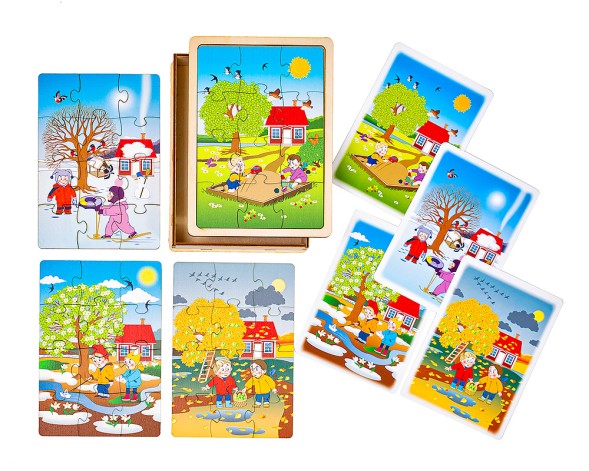 Набор деревянных пазлов "Времена года"