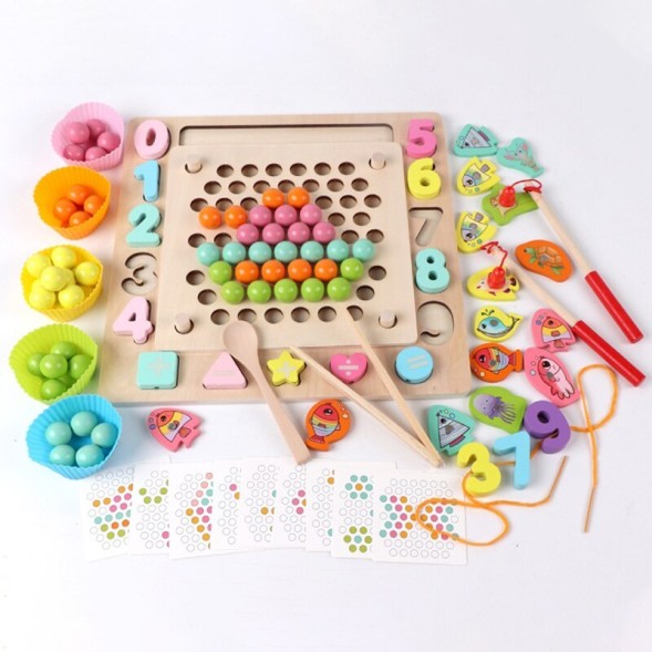 Мозаика сортер Монтессори. Шнуровка, рыбалка, мозаика, сортер, вкладыши