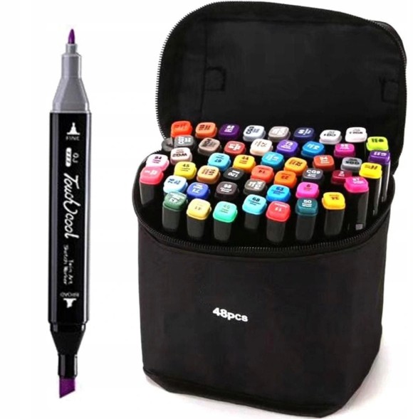 Маркеры для скетчинга в сумке, 48 шт