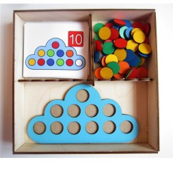 Развивающая игрушка &quot;Умное облачко&quot;, диаметр кружков: 2 см, в наборе 15 карточек