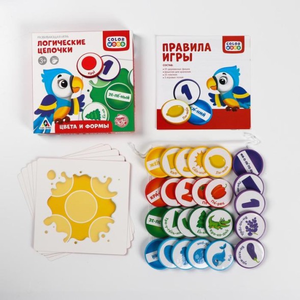 Развивающая игра «Логические цепочки. Цвета и формы»