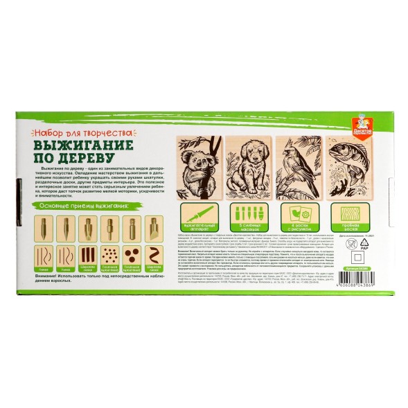 Набор для выжигания по дереву (аппарат с насадками, доски 5 шт.)