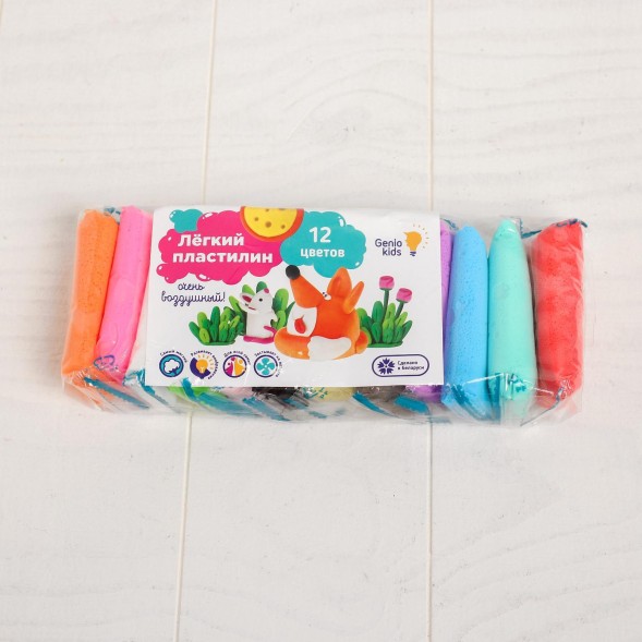 Набор для детской лепки «Лёгкий пластилин 12 цветов», Genio Kids