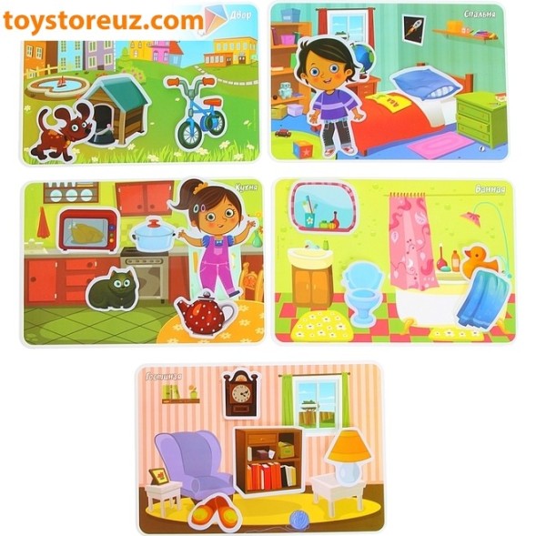 Игра на липучках, конструктор "Мой дом"