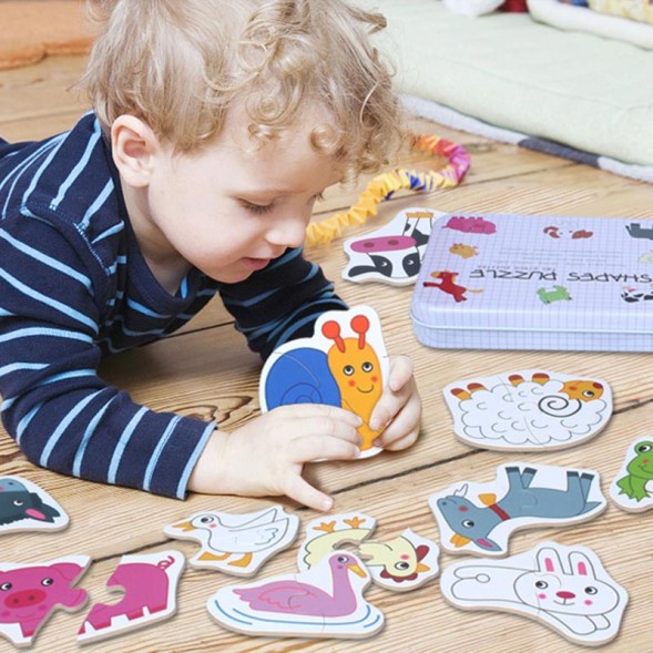 Пазлы для малышей в жестяной банке «Животные», 26 деталей