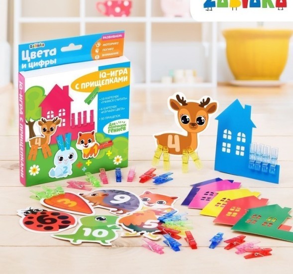 Развивающая игра с прищепками «Цвета и цифры»