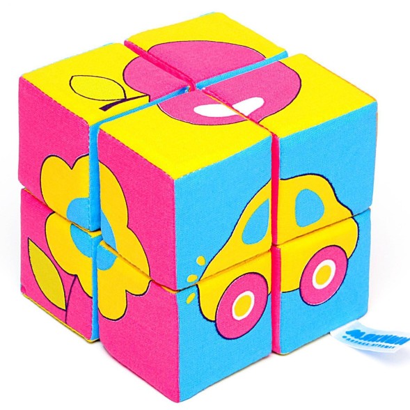 Набор мягких кубиков «Собери картинку. Предметы», Мякиши