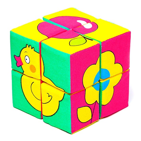 Набор мягких кубиков «Собери картинку. Предметы», Мякиши