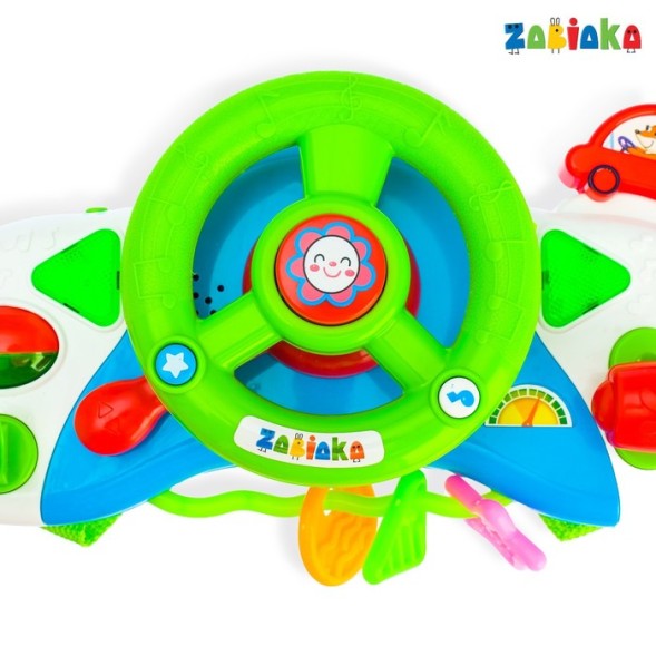 Музыкальный руль-подвеска «Весело рулим!», звук, свет, цвета МИКС