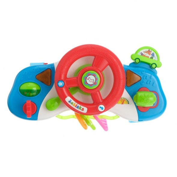 Музыкальный руль-подвеска «Весело рулим!», звук, свет, цвета МИКС